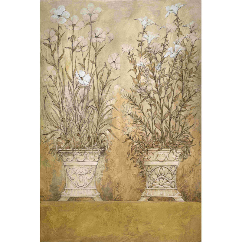 Two Branches In Pots - Wrapped Canvas Print, 18" H x 12" W  