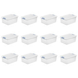 Sterilite Plastic Clear Stackable Latching Storage Box Container