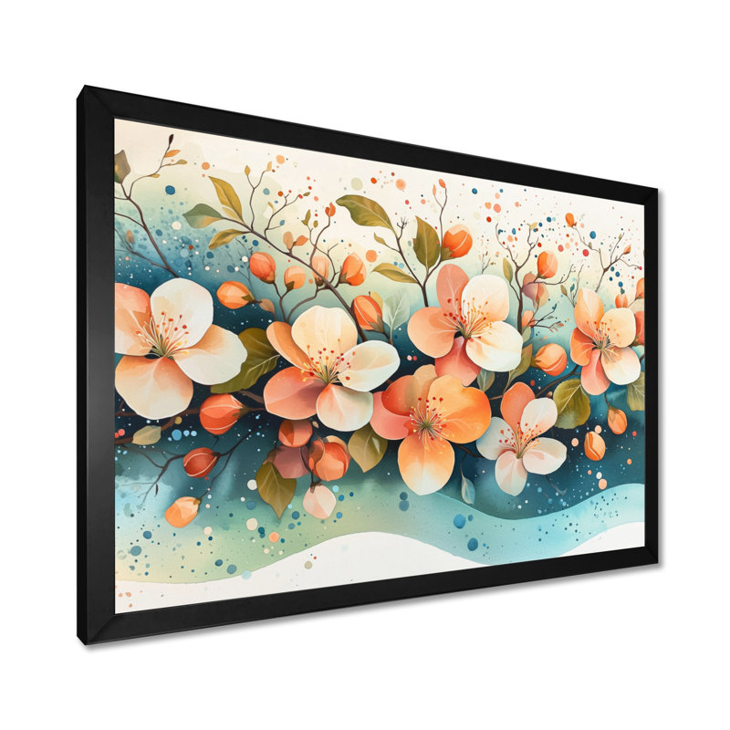 Carruth Desert Blossom of Apple Blossom Field III - Art mural fleur de pommier, Cadre simple, Noir, noir, noir, noir