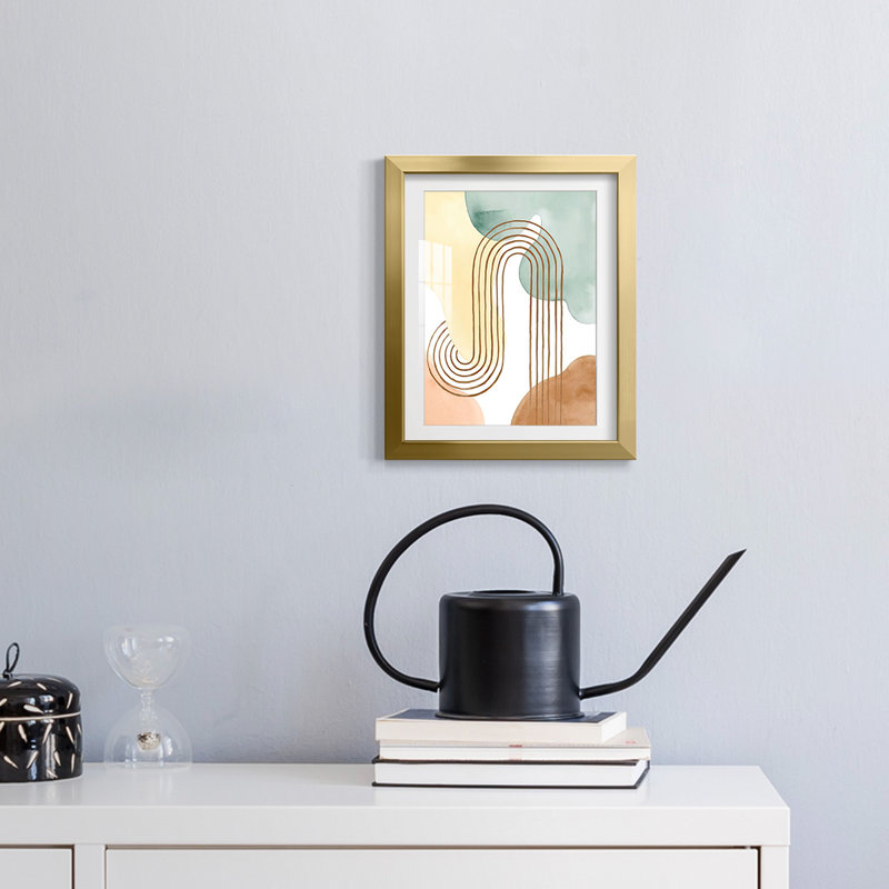 Spring Shapes I -Framed Print, 28.5" H x 20.5" W, Gold