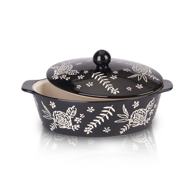 Plat de cuisson en grès ovale Wisenvoy, Noir