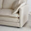 Grand cadre en bois massif en forme de U avec chenille et repose-pieds extra beige