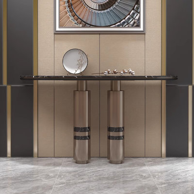 Light luxury style sintered stone console table.