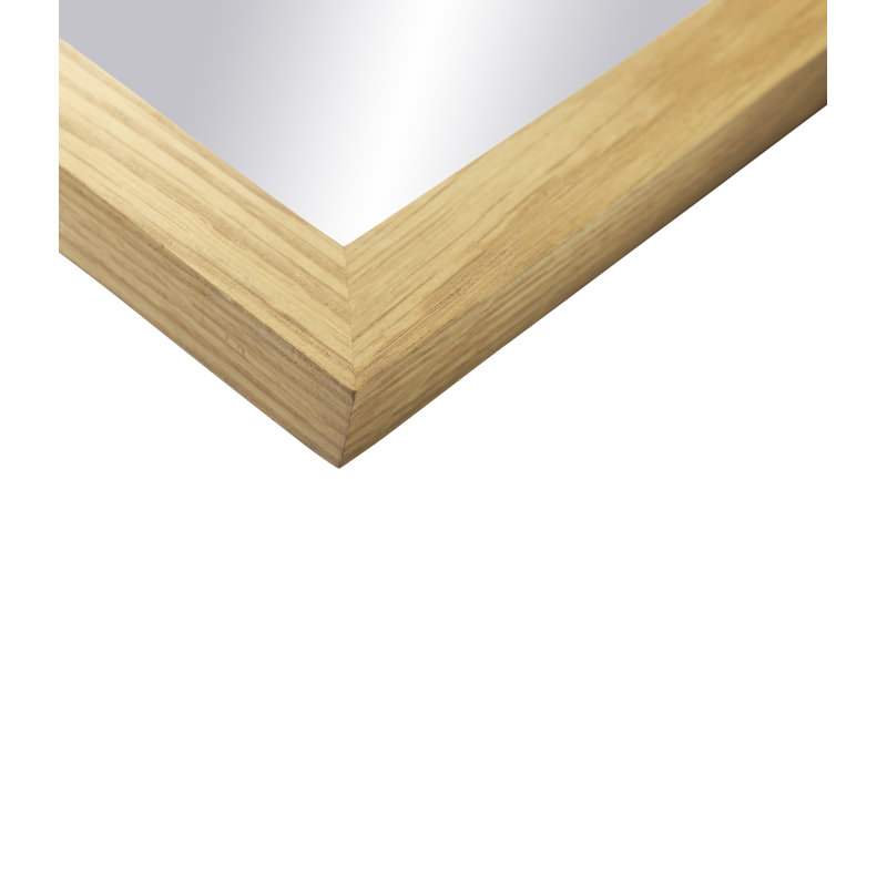 Mosso Arch Solid Wood Framed Wall Mirror, 35.43" x 15.75", Natural