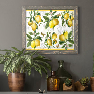 Lin citrons - Reproduction d'art graphique sur papier encadré