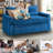 Masir 3 in 1 Convertible Pull Out Sleeper Sofa with Adjustable Backrest & Cupholders-1592183219