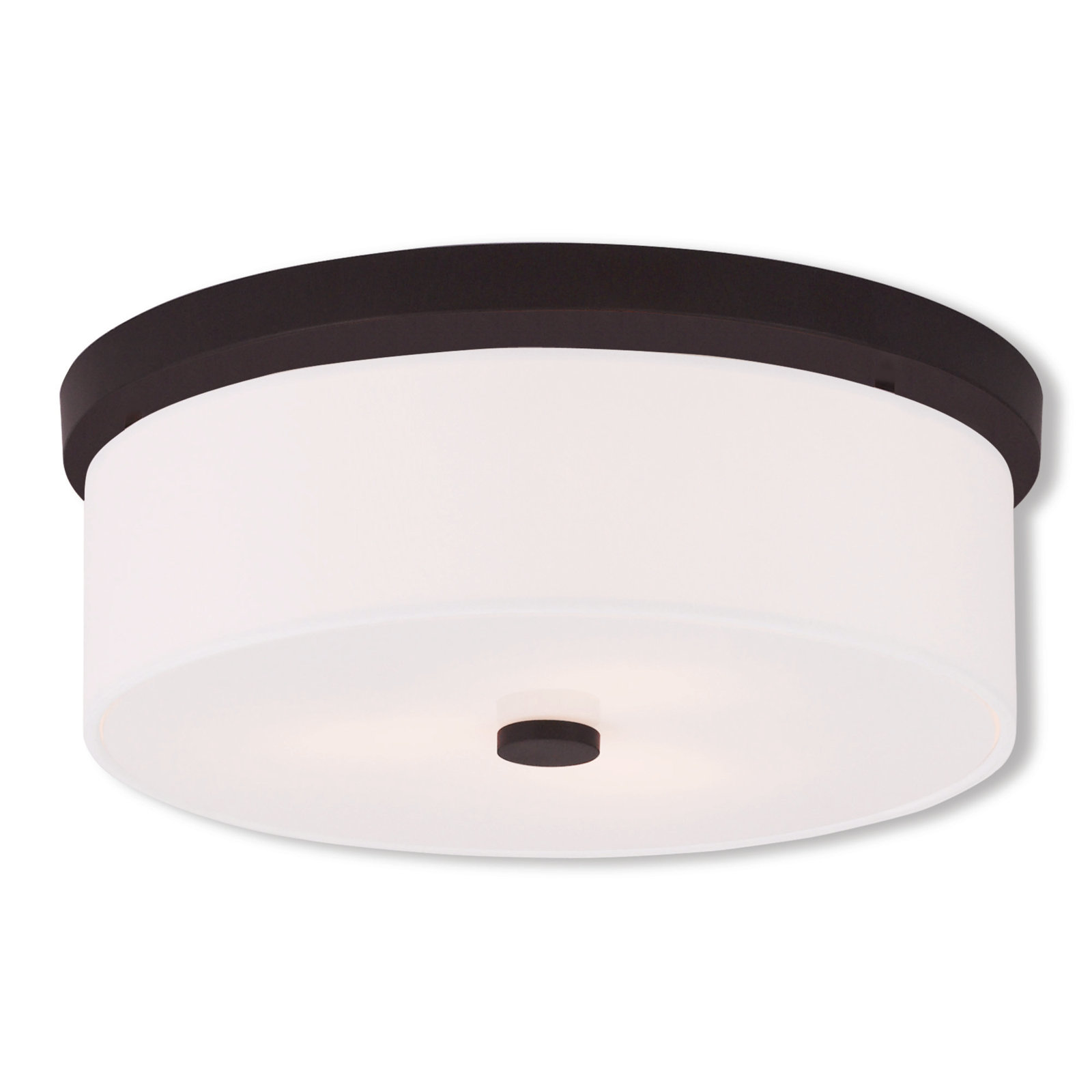 Flaire 3 Light Fabric Flush Mount, English Bronze
