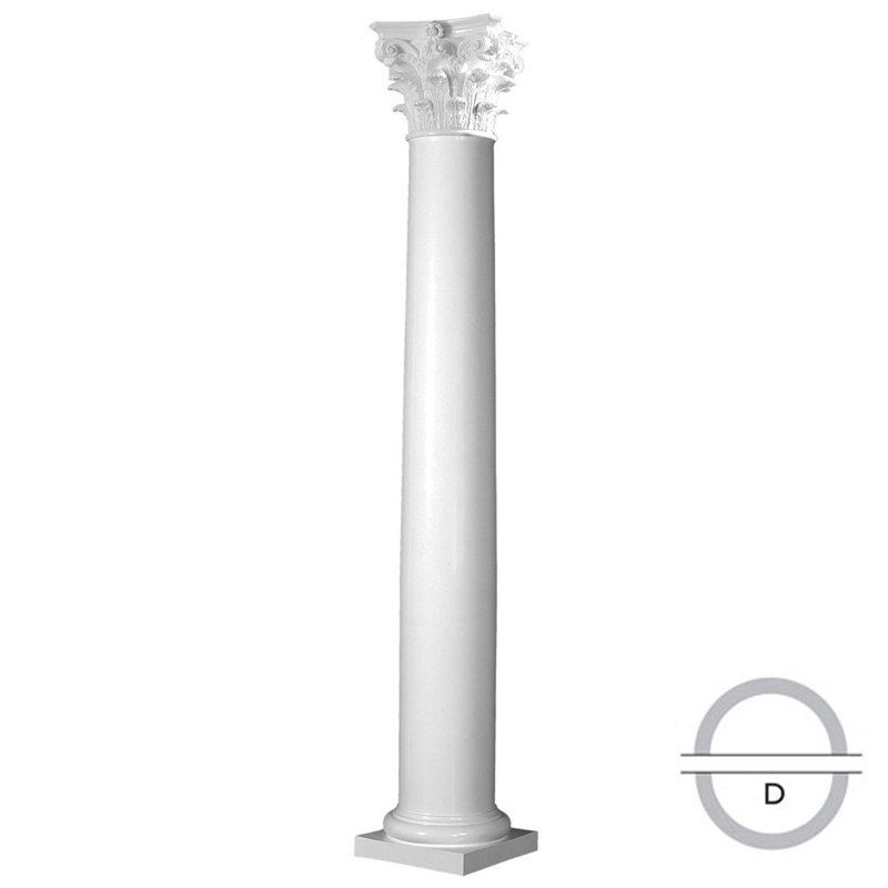 Colonne ronde Endura-Stone, 12 po de diamètre x H 9 pi ,  Base toscane et capitale romaine corinthienne
