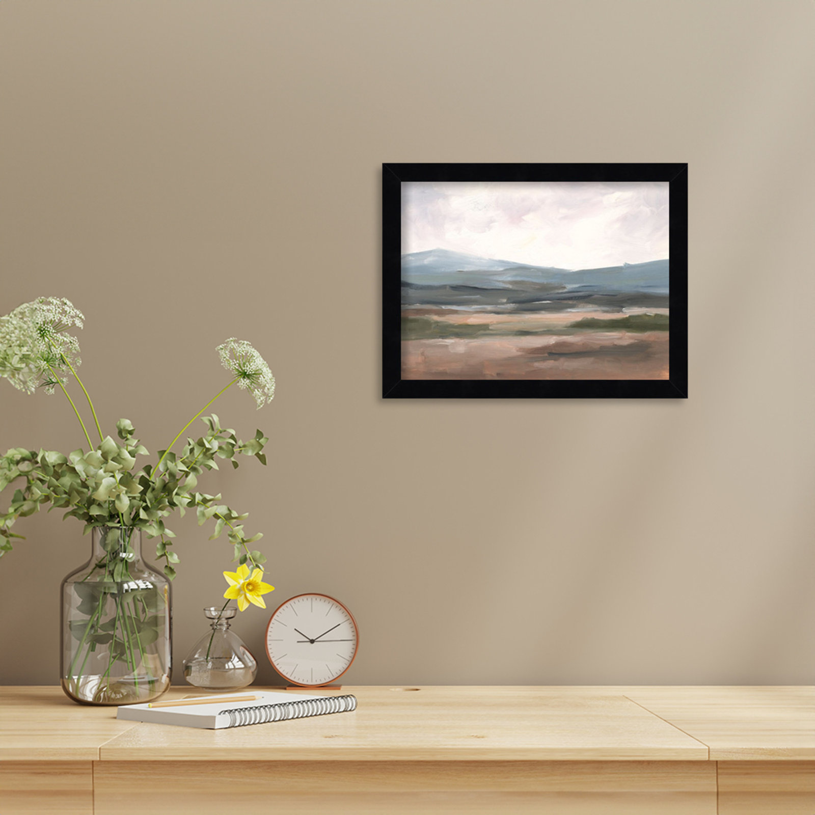 Ethan Harper "Serene Mountain Study I" Print, Black, 10" H x 13" W