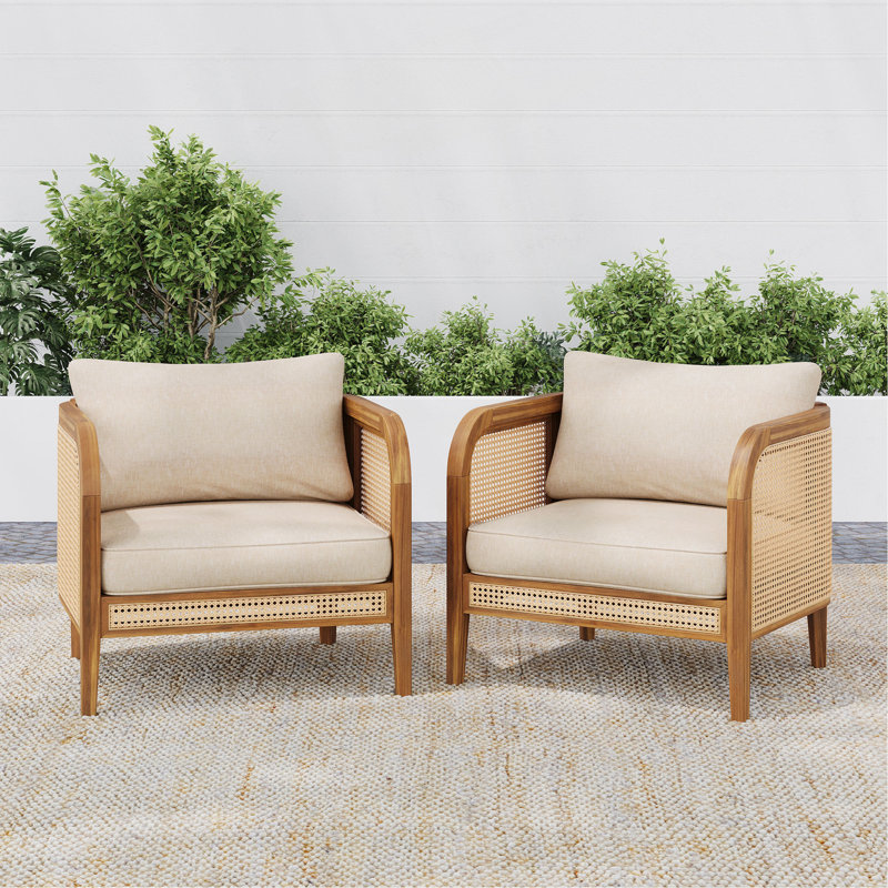 Chaise avec accoudoirs de patio Kirkby, ensemble de 2