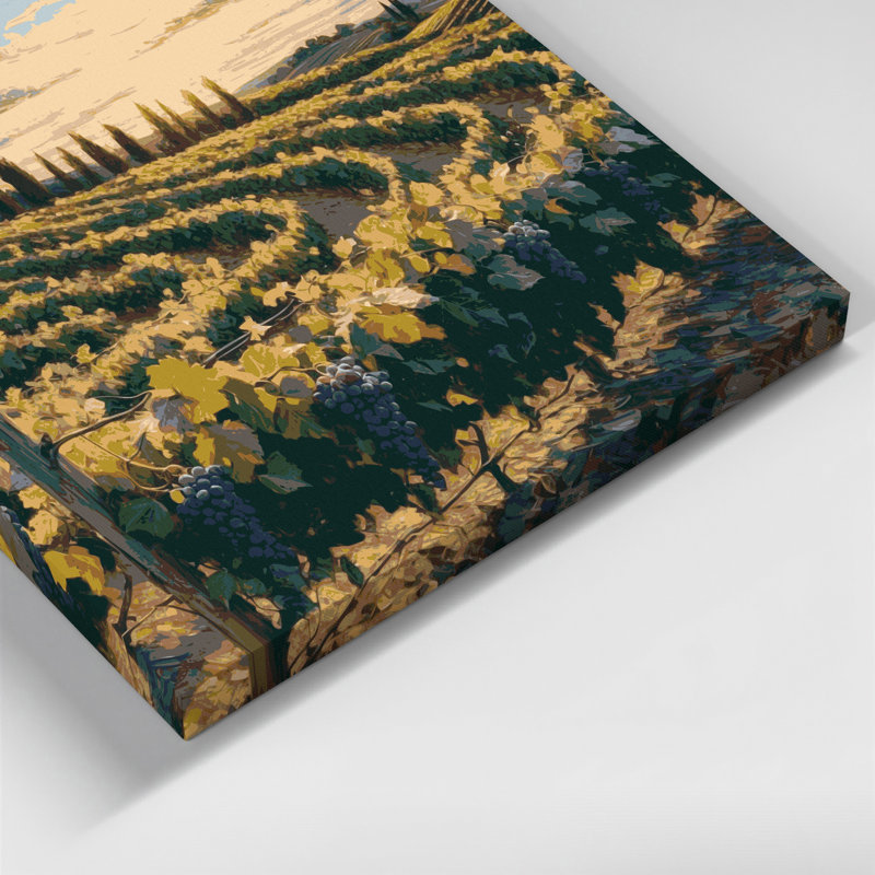 «Farm Grape Vines», art mural sur toile grise, H 20 po x l 24 po