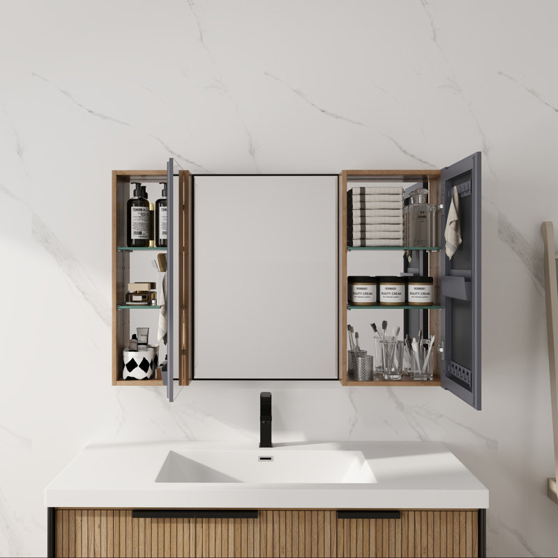 Bathroom Mirror Cabinet with Storage Combination