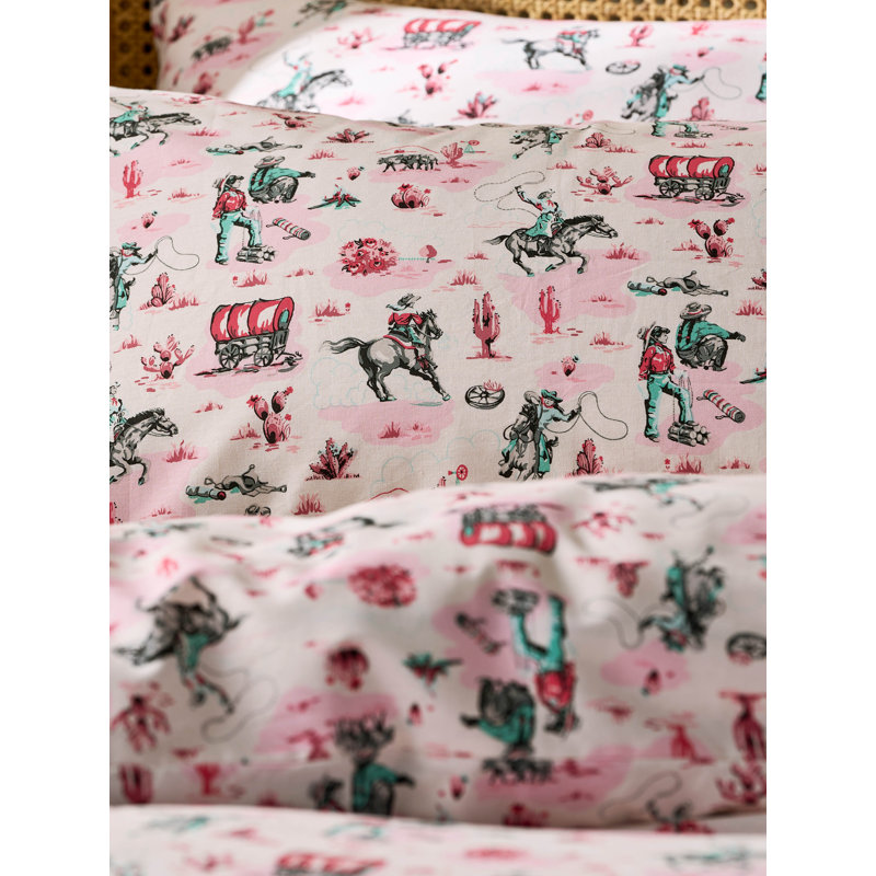 COW GIRL, Double Duvet Cover Set + 2 Standard Pillowcases
