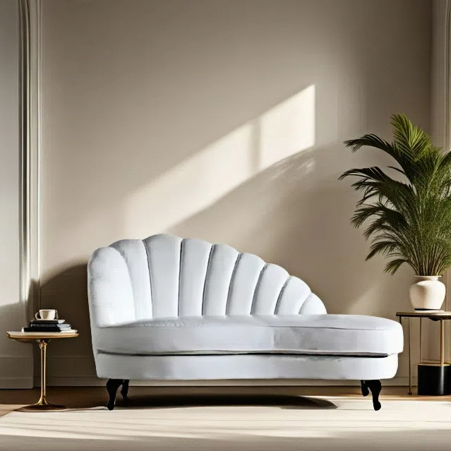 Chaise longue à arc personnalité, Retour à gauche, Blanc