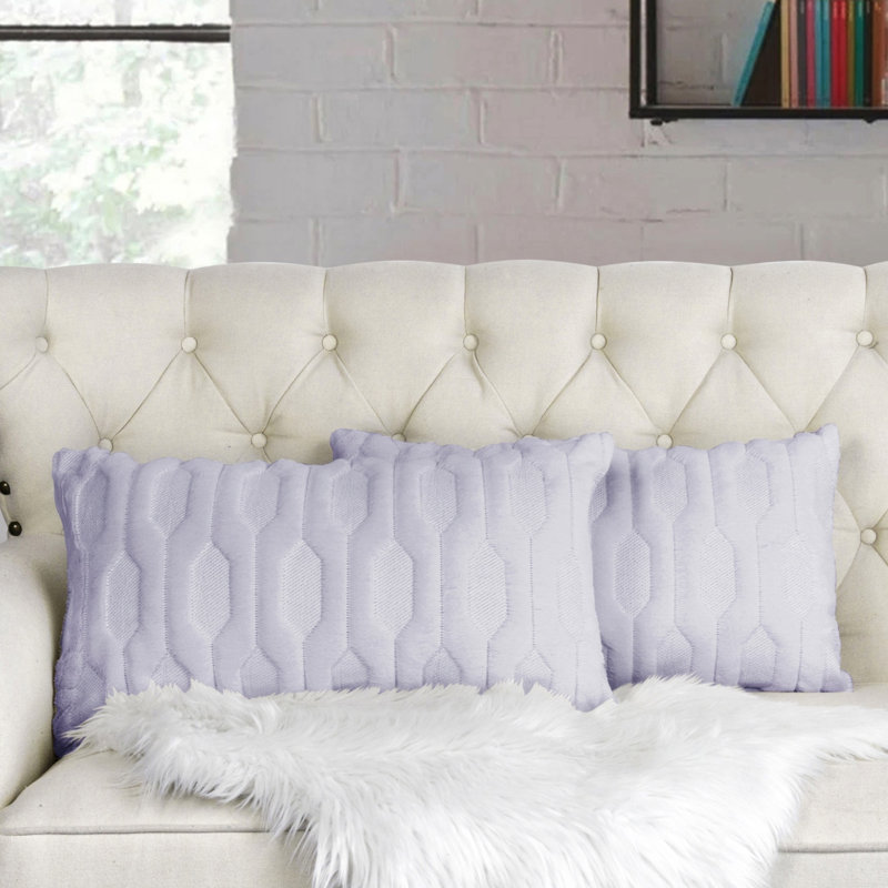 Housses de coussin en fausse fourrure Tatami, Brume de lavande