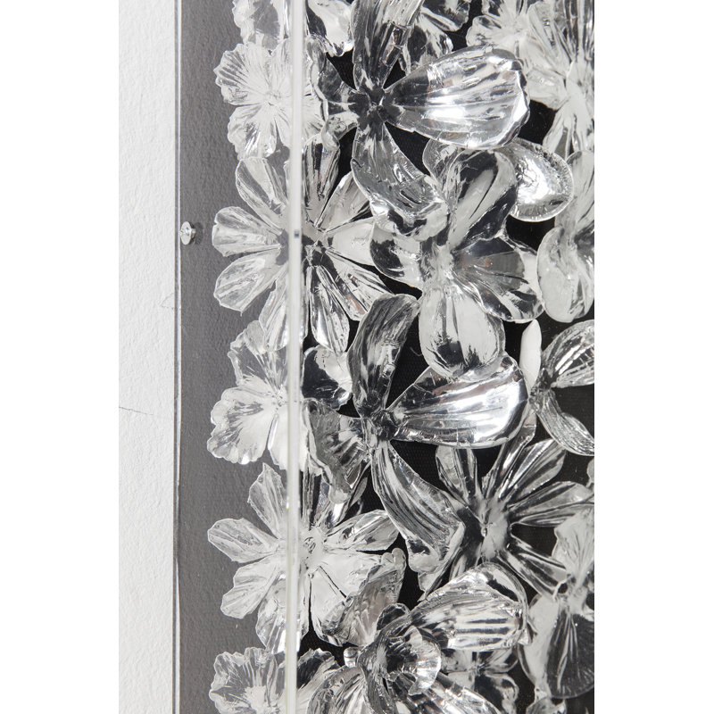 Object Picture Gold Flower, Silver, 100cm H x 100cm W x 8cm D