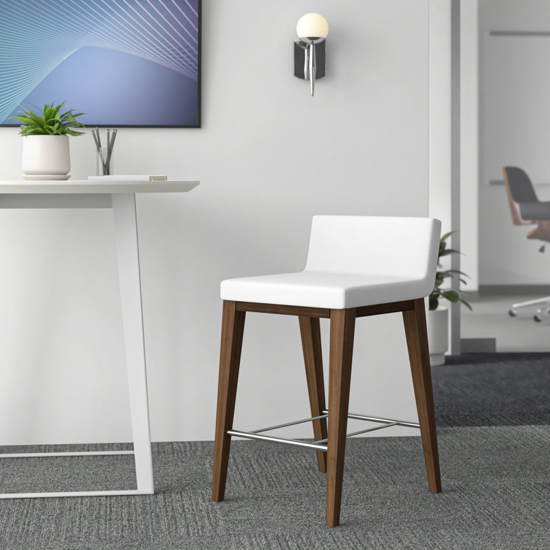 Tabouret de bar et de comptoir Harlowe, Blanc, Tabouret de comptoir (assise de 24 po de hauteur)