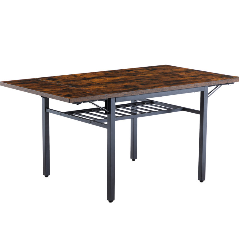 Table pliante compacte de style rustique 63,2 po x 35,5 po Space Brown