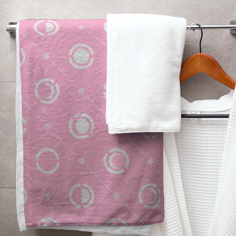 Serviette de bain Classic, Rose œillet / gris clair