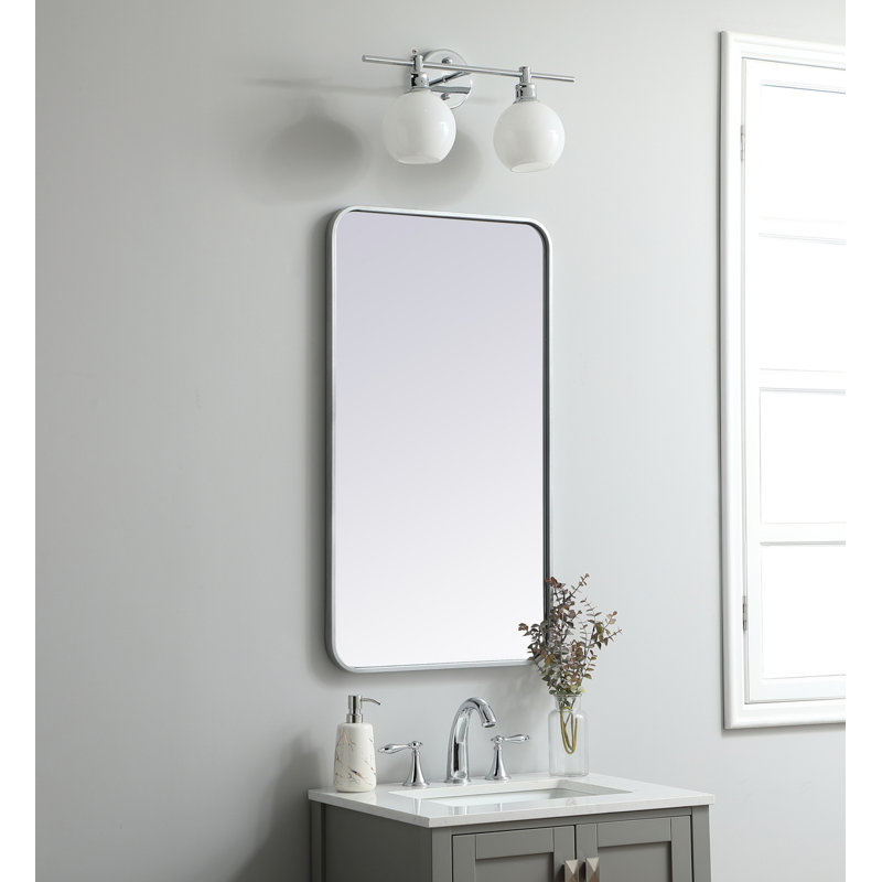 Miroir mural Sabine, 36 po x 20 po, Argent
