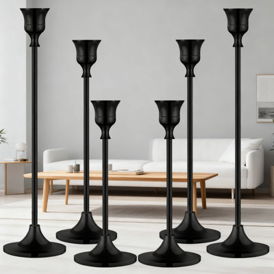 Ensemble de porte-bougies rétro en métal pour chandeliers effilés, grands chandeliers avec un design durable antirouille pour une décoration élégante pour la maison et les événements