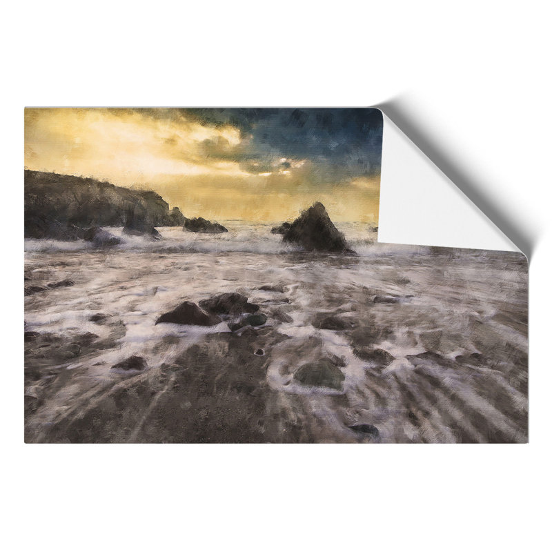 Beach View Painting - Frameless Print, 42cm H x 59cm W x 0.1cm D