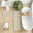 Woven Texture Stripe Bath Rug Natural 22X58"