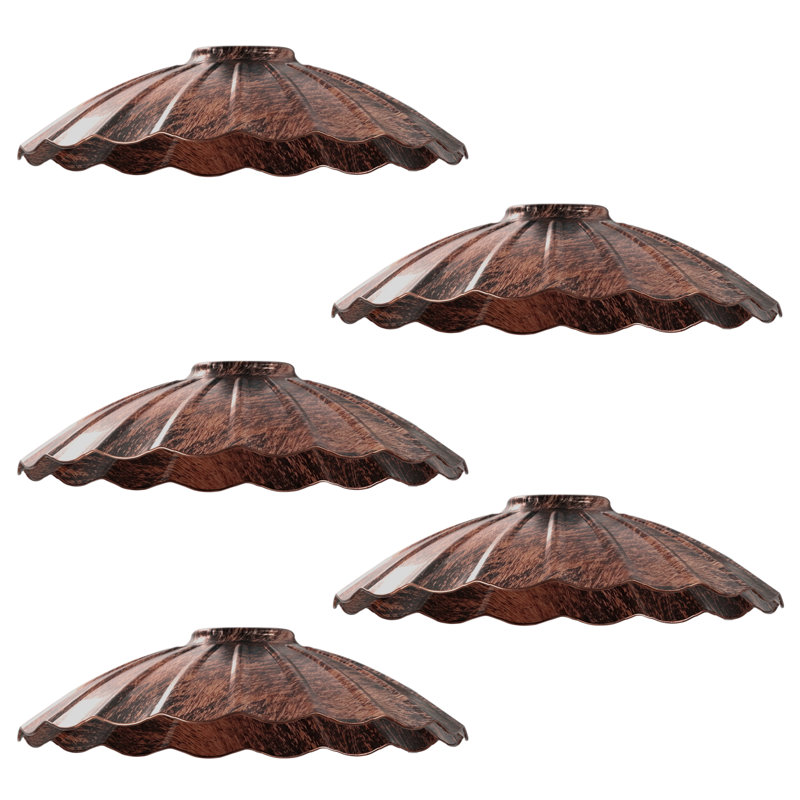 8cm H Metal Empire Lamp Shade, Rustic Red