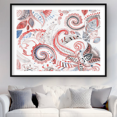 Paisley Pattern - Bedroom Shapes Framed Matted Print | Decor