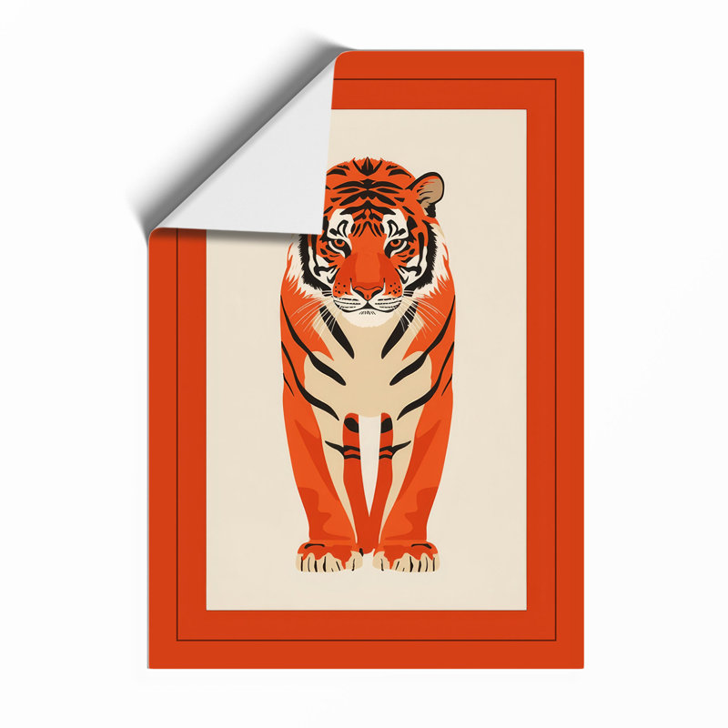 Geometric Tiger Art Deco - Framed Print, A3 - 42.0 x 29.7 cm, Unframed