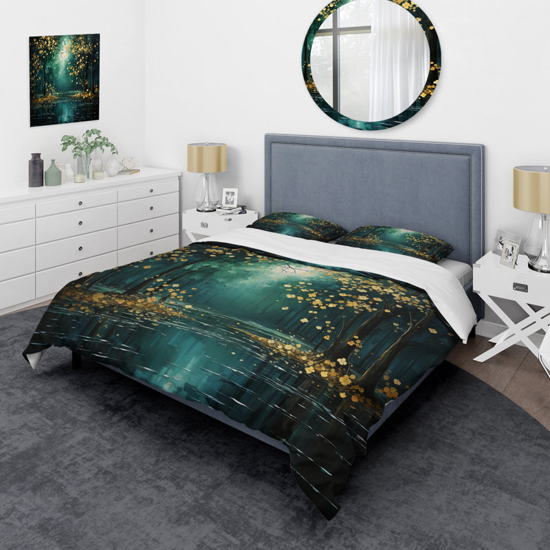 Ensemble de housse de couette Bold Forest Emerald Canopy III - Forest, Housse de couette très grand et 2 très grandes t