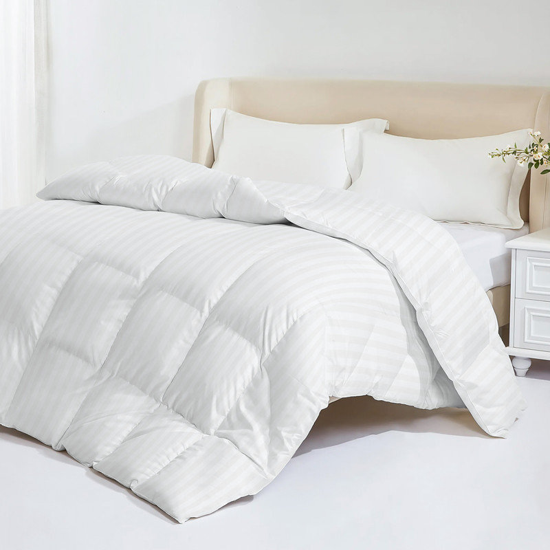 Édredon en duvet certifié RDS, housse de couette respirante biologique avec 4 attaches de coin, King