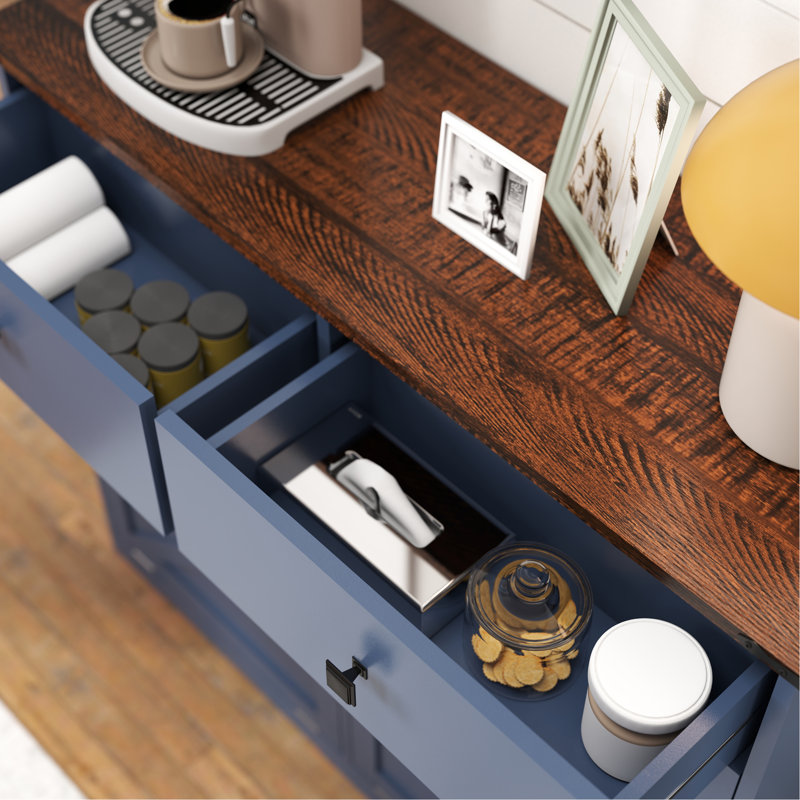 Armoire poubelle double inclinable Farmhouse Blue