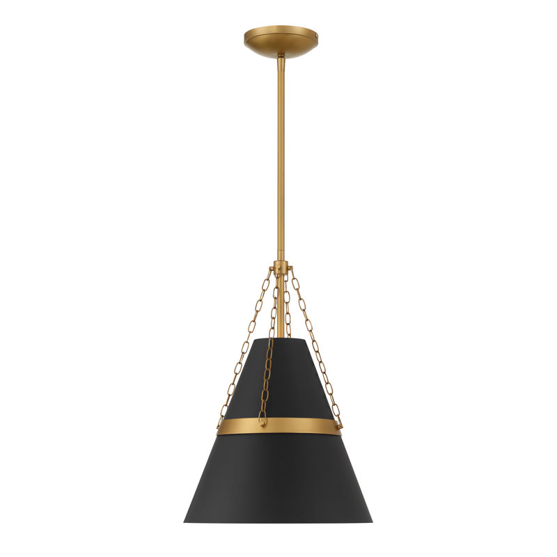 1 LIGHT PENDANT, Legacy Brass/Dark Matte Black