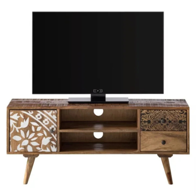 Meuble télé 46 po avec tiroirs et armoire de rangement Lucy