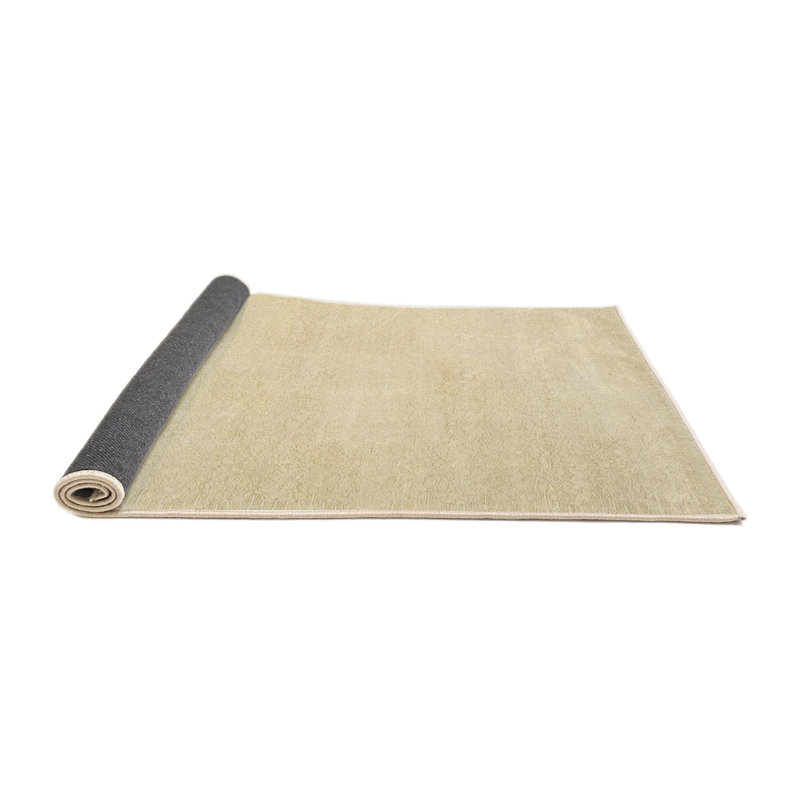 Tapis de zone crème/brun contemporain, Rond 6 pi