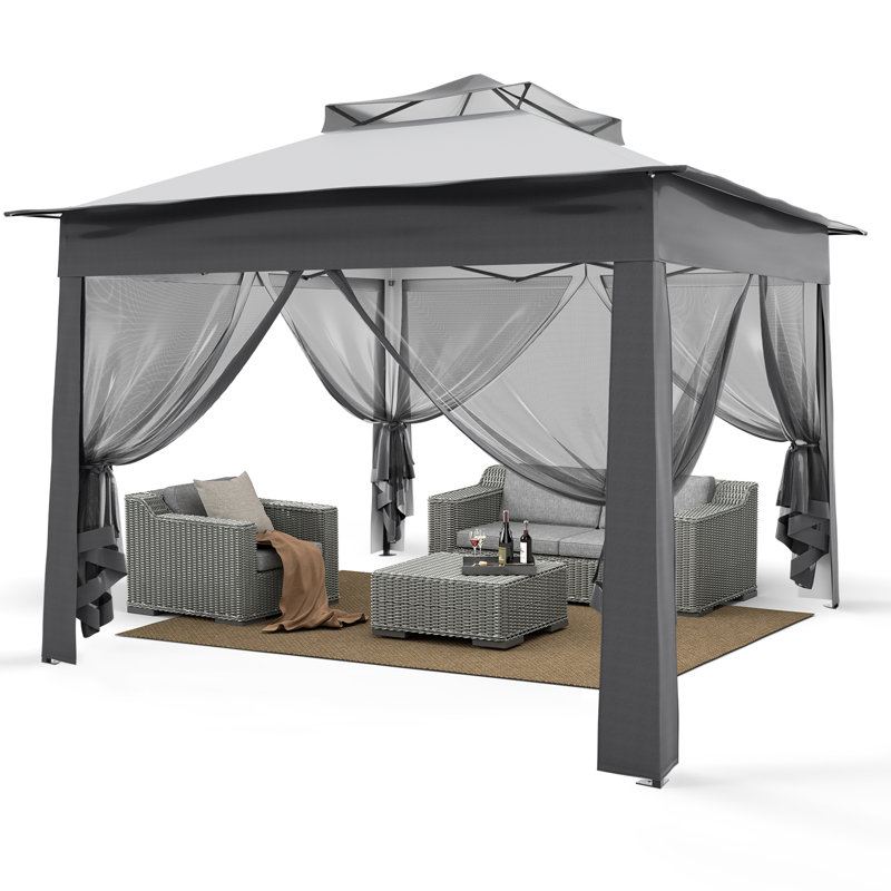 Garden Folding Gazebo, Heavy Duty Tent Pop Up Canopy, Waterproof Upf 50+, For Party, 270 cm H x 300 cm W x 300 cm D