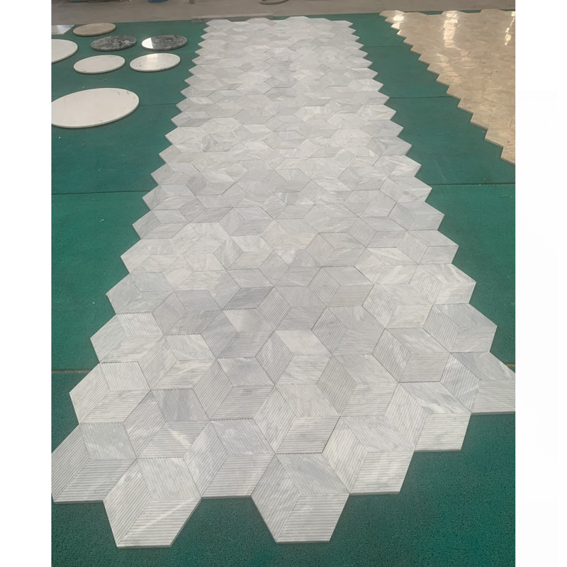 Carrelage hexagonal en marbre naturel Carrara