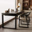 Bureau en bois massif noir à usage domestique avec tiroirs-737312573