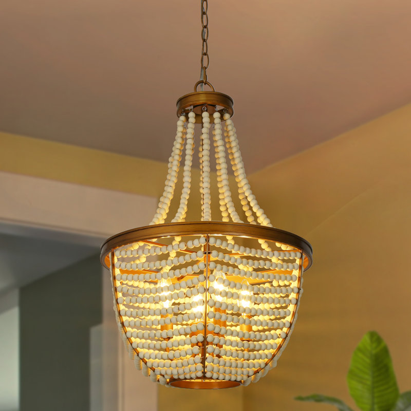 Lustre en bois 4 lumières Modern