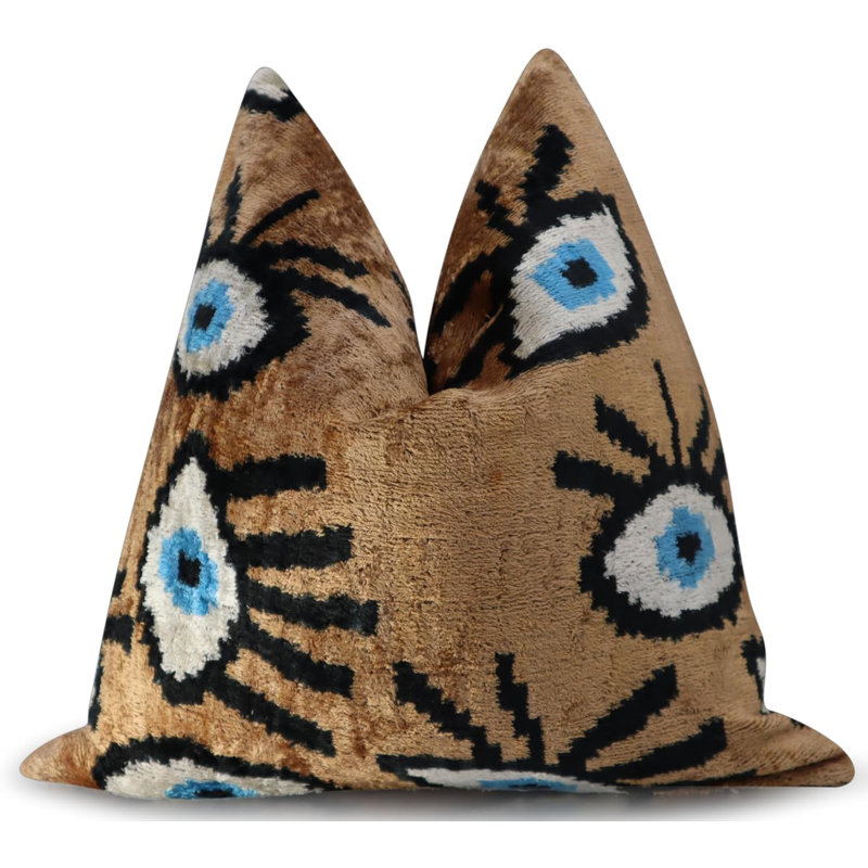 Velvet Square Pillow Cover & Insert, Brown