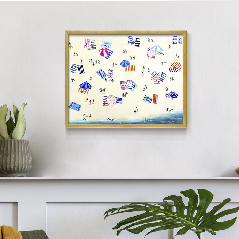 Colorful Beach -Framed Print - Restickable