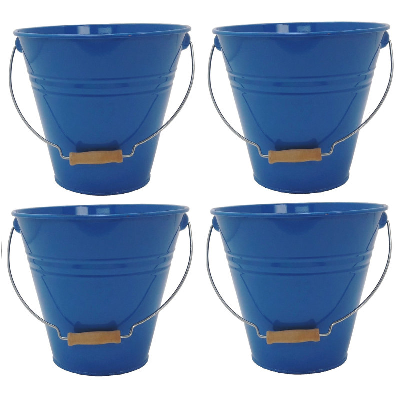 Handmade Metal Pot Planter, Blue, 4