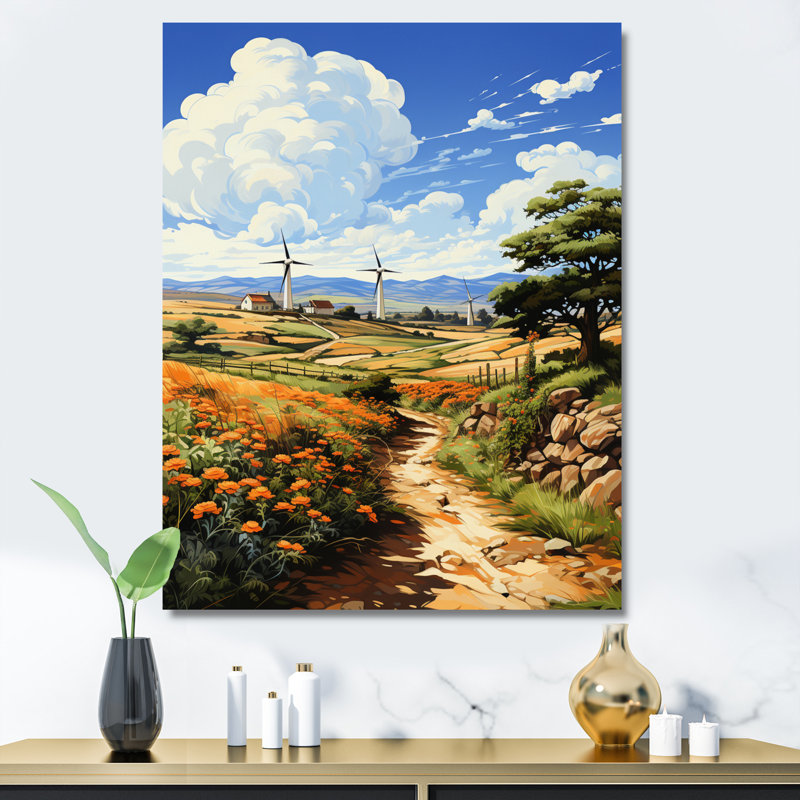 «Wind Turbines», impression sur toile, Toile tendue, H 32 po x l 16 po x P 1 po