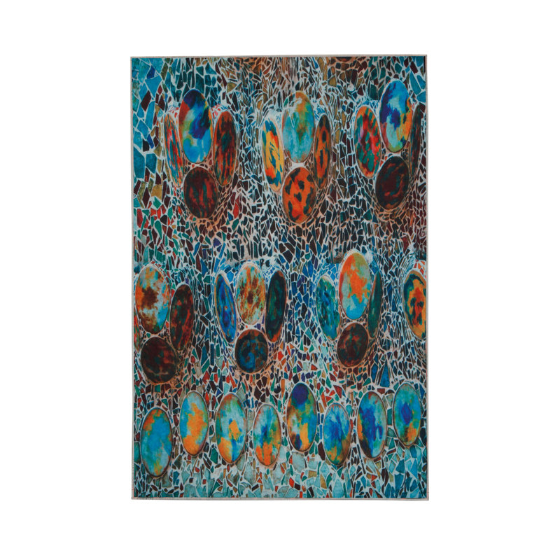 Premium Woven Carpet, 2.6 x 4.0 Feet | 100% Polyester, Antibacterial, Non-Slip Underside | 3D Digital Printing, Machine Washable, Pile Height: 0.04 in | Ideal for Living Room, Bedroom, and Home Decor