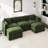 Modern Chenille Loveseat Sofa Couch With Ottoman-1360277072-1360277079