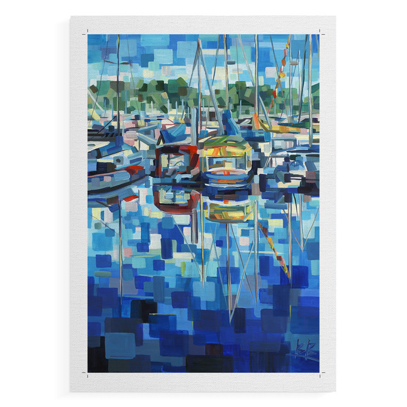Bateaux - reproduction de toile seulement - non encadrée, H 12 po x l 8 po