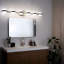 Luminaire de salle de bain 43 po minimaliste doré avec fonction d'éclairage à DEL pour abat-jour de salle de bain avec abat-jour en acrylique sable cristal, configuration murale à 6 lumières-1428354504
