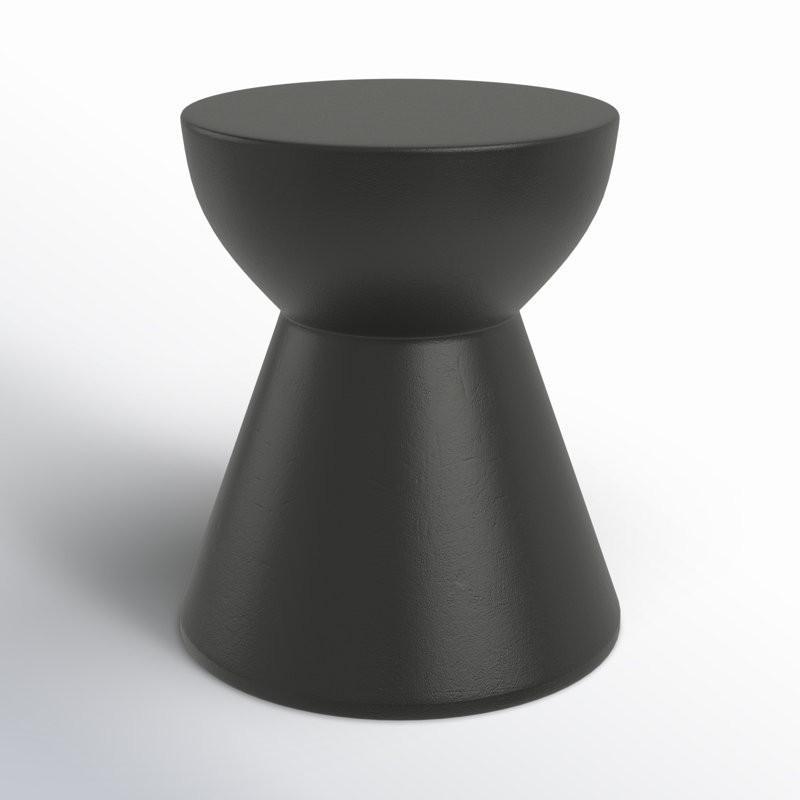 Concorde 14.5'' Black Concrete Round Outdoor Side Table