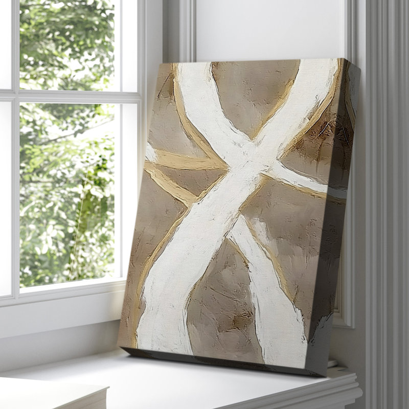 Toile tendue abstraite avec châssis Cxxiv - prêt à être accroché, H 60 po x l 40 po